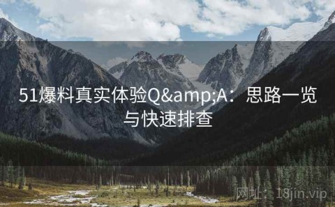51爆料真实体验Q&A：思路一览与快速排查