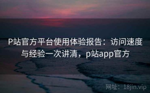 P站官方平台使用体验报告：访问速度与经验一次讲清，p站app官方