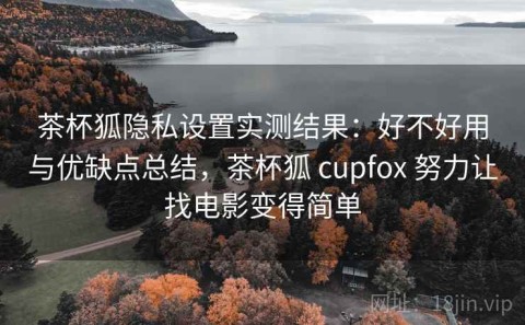 茶杯狐隐私设置实测结果：好不好用与优缺点总结，茶杯狐 cupfox 努力让找电影变得简单