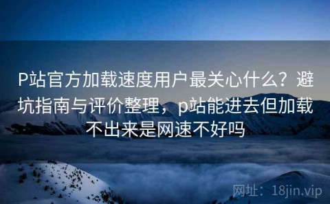 P站官方加载速度用户最关心什么？避坑指南与评价整理，p站能进去但加载不出来是网速不好吗