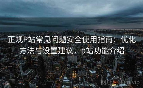 正规P站常见问题安全使用指南：优化方法与设置建议，p站功能介绍