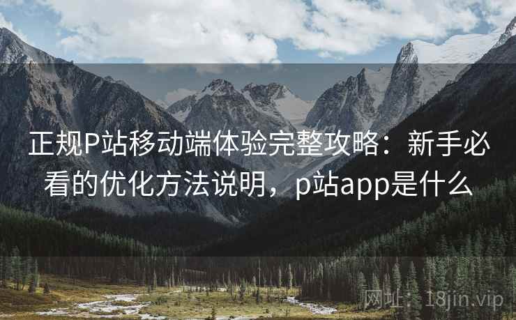 正规P站移动端体验完整攻略：新手必看的优化方法说明，p站app是什么
