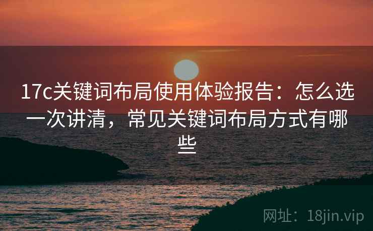 17c关键词布局使用体验报告：怎么选一次讲清，常见关键词布局方式有哪些