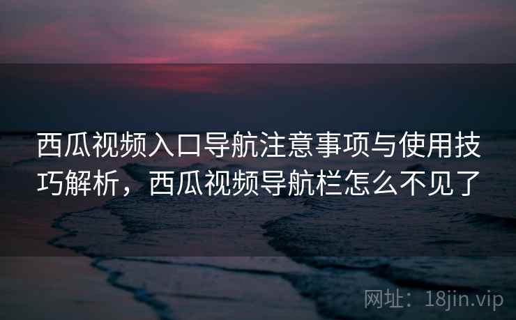 西瓜视频入口导航注意事项与使用技巧解析，西瓜视频导航栏怎么不见了