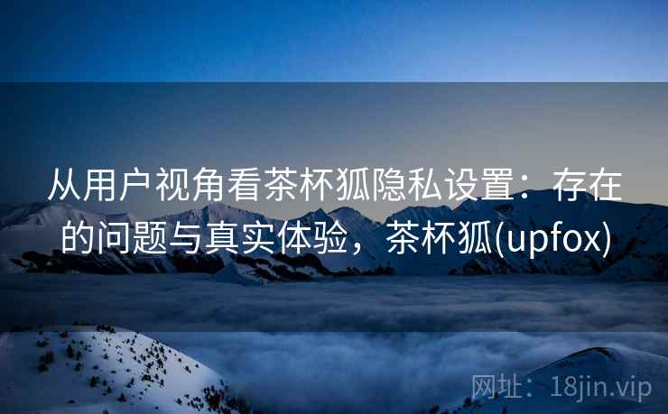 从用户视角看茶杯狐隐私设置：存在的问题与真实体验，茶杯狐(upfox)