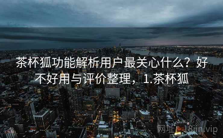 茶杯狐功能解析用户最关心什么?好不好用与评价整理,1.茶杯狐 茶杯狐功能解析用户最关心什么?好不好用与评价整理,1.茶杯狐