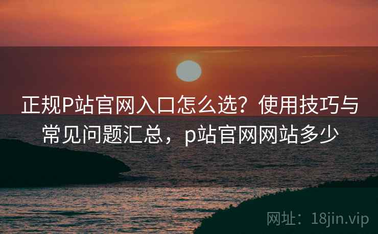 正规P站官网入口怎么选？使用技巧与常见问题汇总，p站官网网站多少