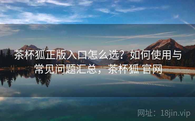 茶杯狐正版入口怎么选？如何使用与常见问题汇总，茶杯狐 官网