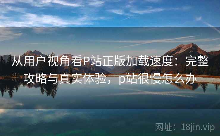 从用户视角看P站正版加载速度：完整攻略与真实体验，p站很慢怎么办