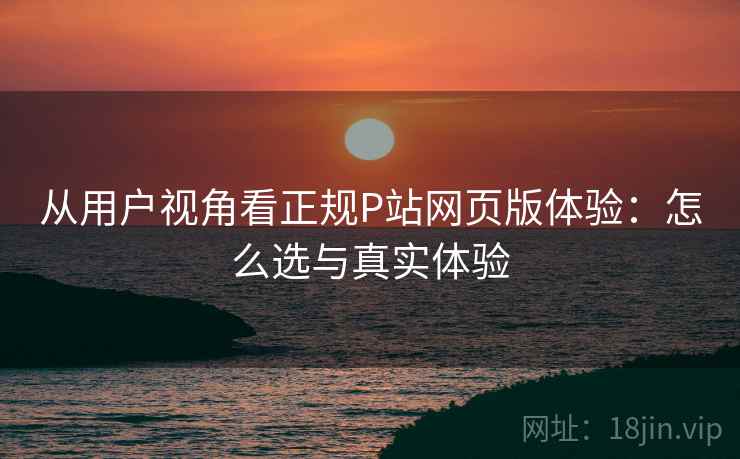 从用户视角看正规P站网页版体验:怎么选与真实体验 从用户视角看正规P站网页版体验:怎么选与真实体验